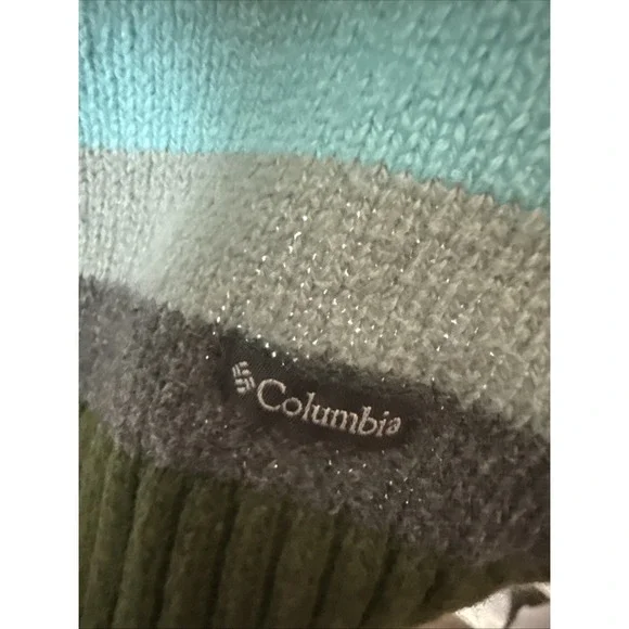 Columbia Womens Small Sweater Striped Crew Neck Angora Blend Gorpcore Hiking - Picture 2 of 8